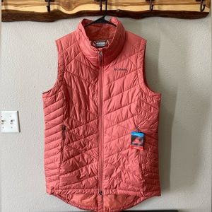 Columbia Long Vest Dark Coral color